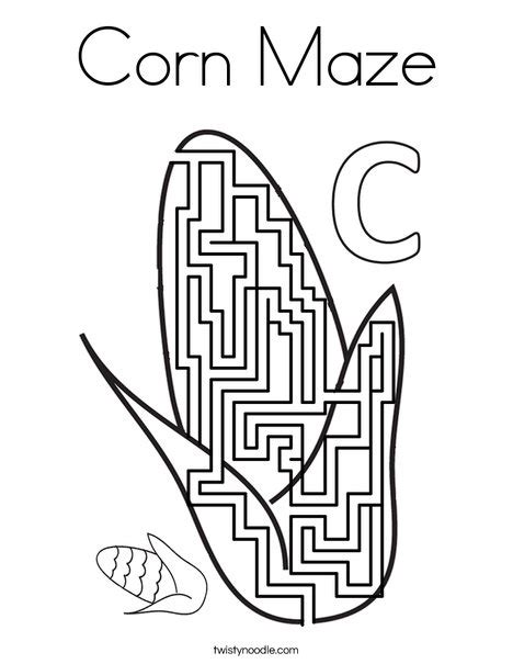 corn maze coloring pages