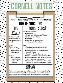 Cornell Notes Anchor Chart