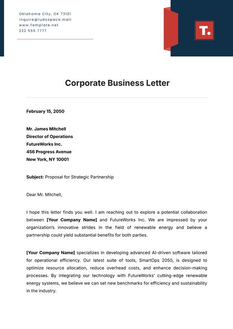 Corporate Letter Template