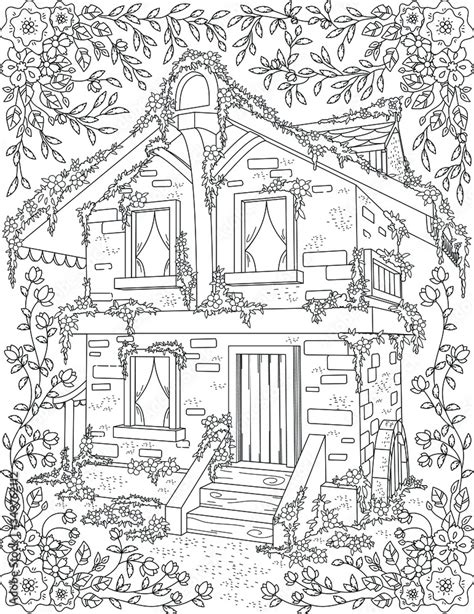 cottage coloring pages