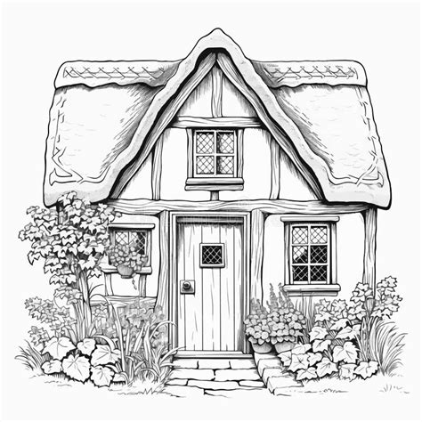 cottage coloring pages