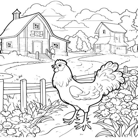 countryside farm coloring pages for adults