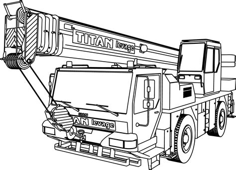 crane truck coloring pages
