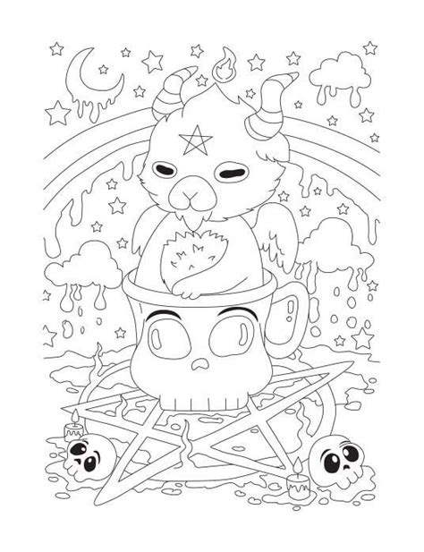 creepy kawaii pastel goth coloring pages