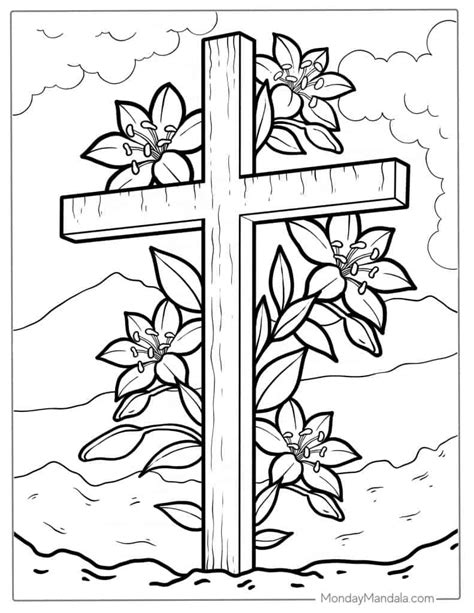 cross coloring sheet