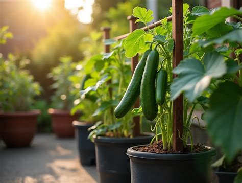cucumber in pots