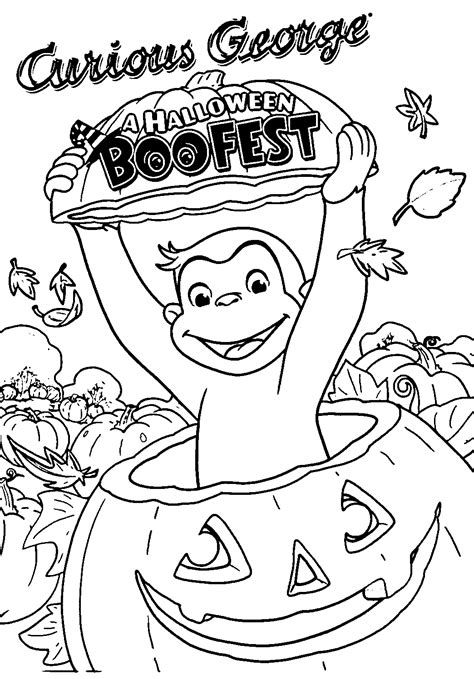 curious george halloween coloring pages