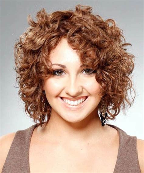 curly short hair cuts for round face