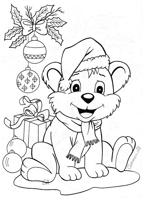 cute animal christmas coloring pages