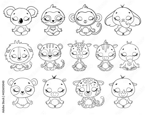 cute animals cartoon coloring pages