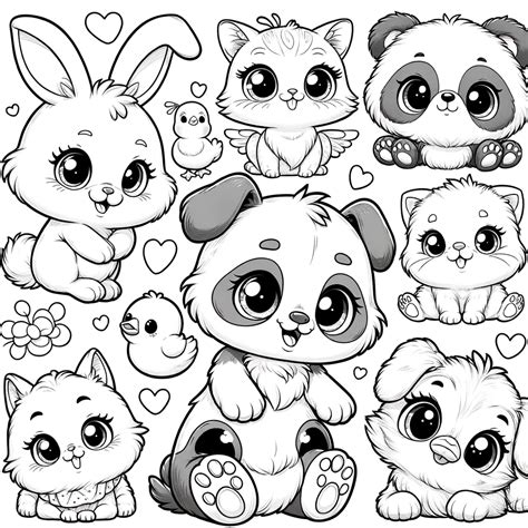 cute animals coloring sheet