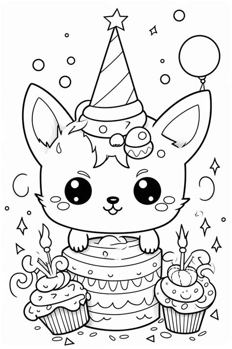 cute birthday coloring pages