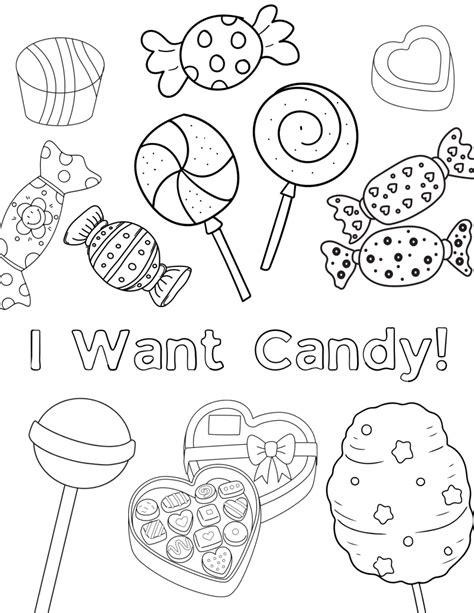 cute candy coloring pages