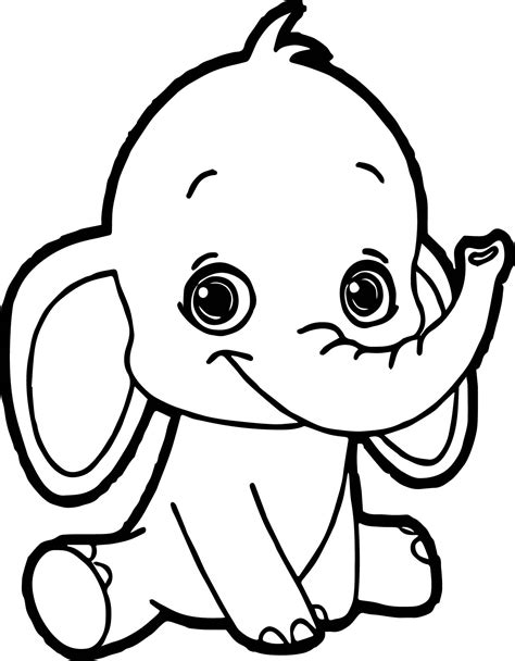 cute elephant coloring page