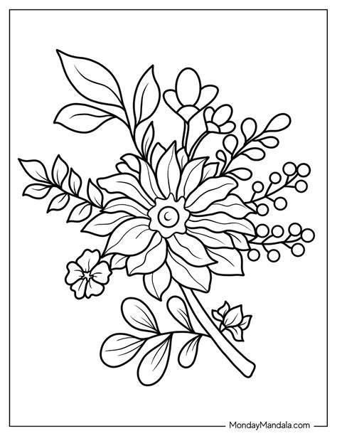 cute flower coloring pictures