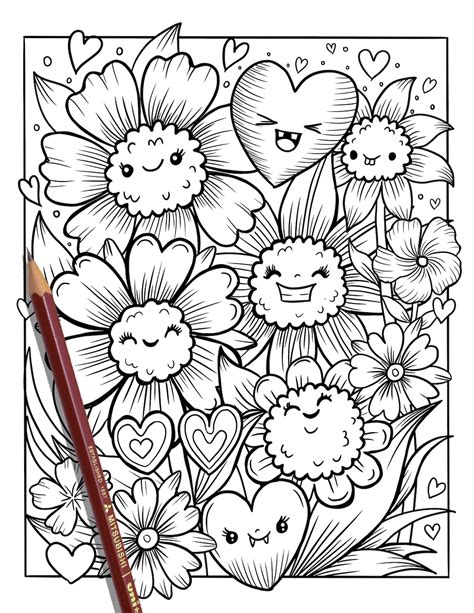 cute flower coloring sheets