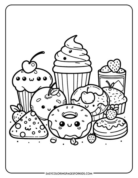 cute food coloring sheets