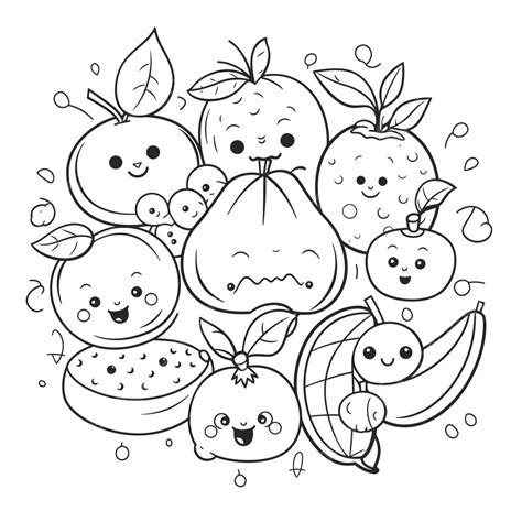 cute fruit coloring pages