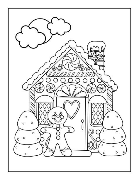 cute gingerbread house coloring pages