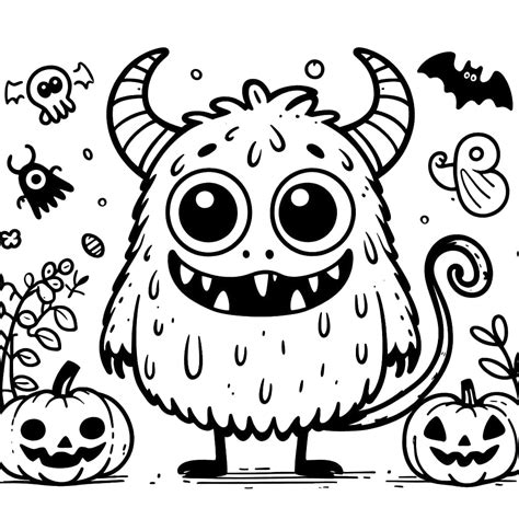 cute halloween monster coloring pages