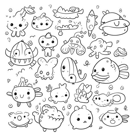 cute kawaii drawings to color