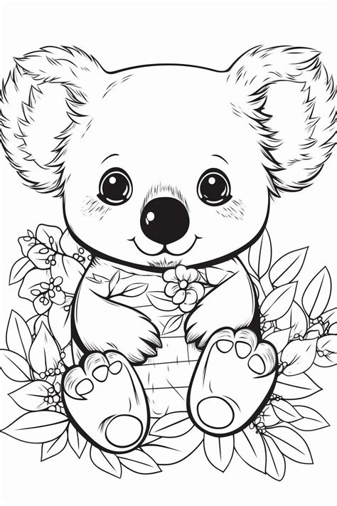 cute koala coloring pages