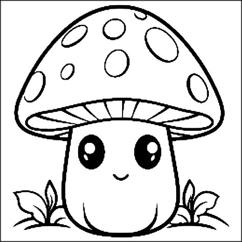 cute mushroom coloring pages