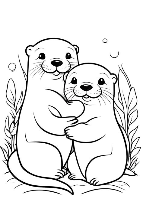 cute otter coloring pages