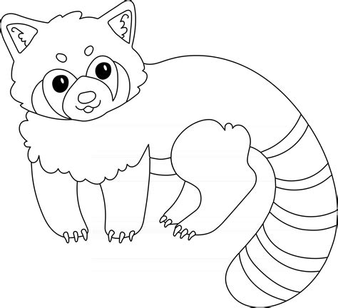 cute red panda coloring page