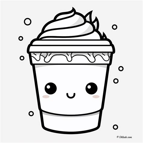 cute starbucks kawaii coloring pages