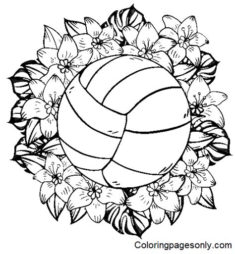 cute volleyball coloring pages