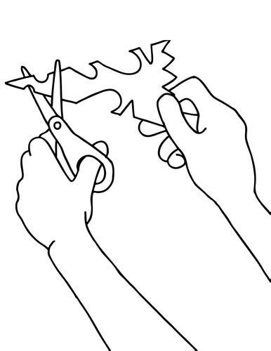 cutting coloring pages