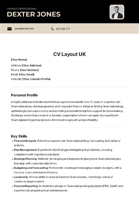 Cv Template Uk