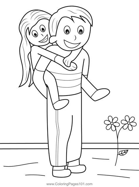 dad and daughter coloring pages