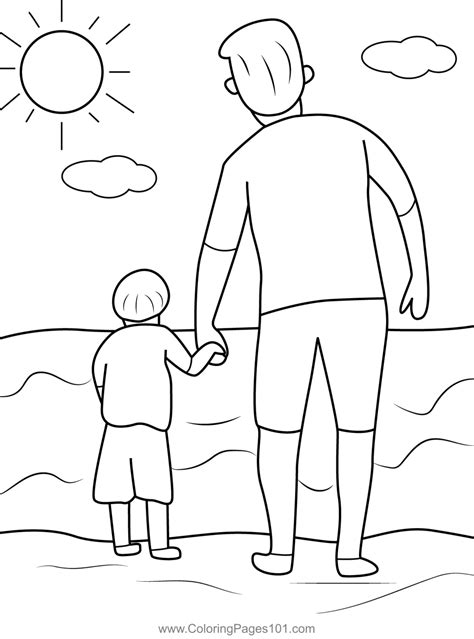 dad and son coloring pages