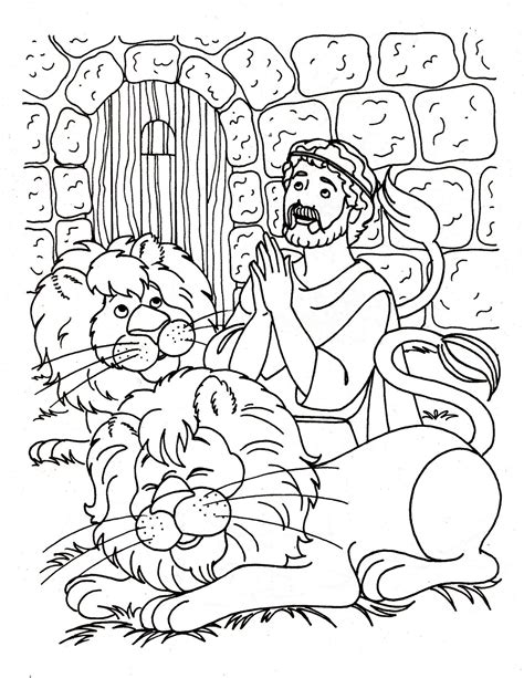 daniel and lions den coloring pages