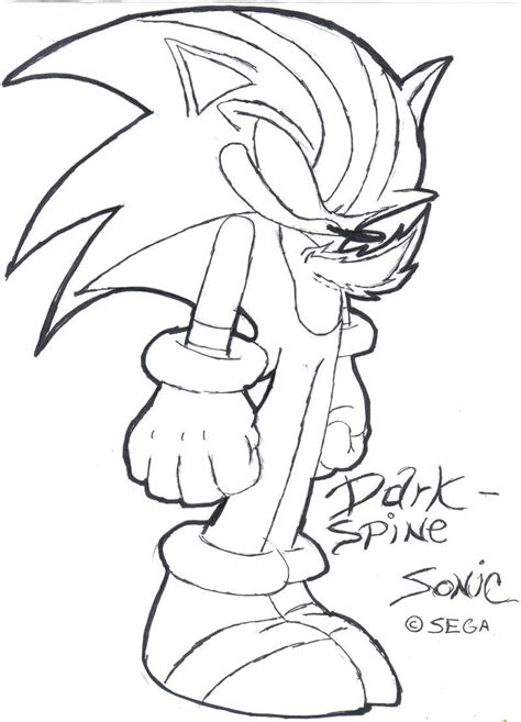 dark super sonic coloring pages