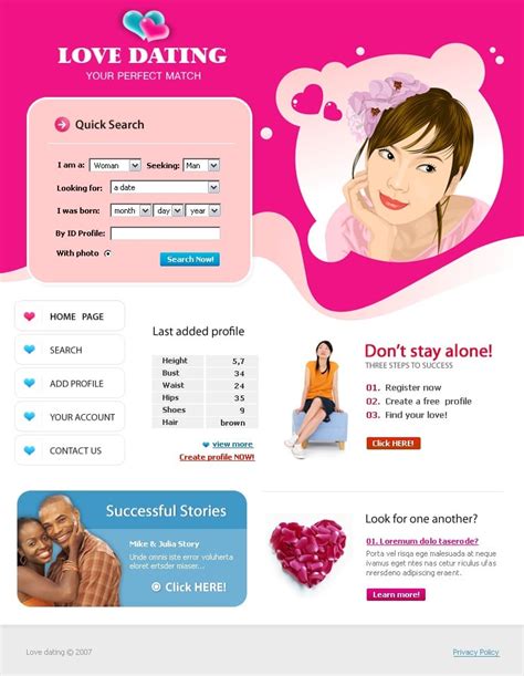 Dating Site Templates