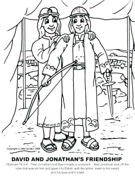 david and jonathan coloring pages