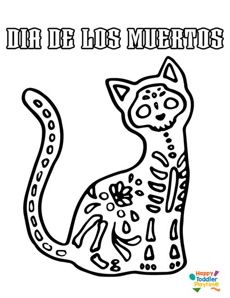 day of the dead cat coloring pages