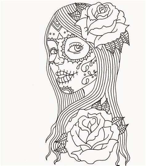day of the dead coloring pages already colored