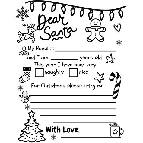 dear santa coloring pages