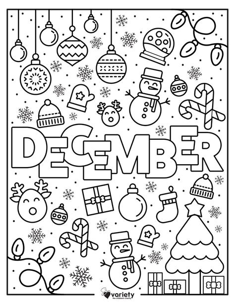 december coloring pages free