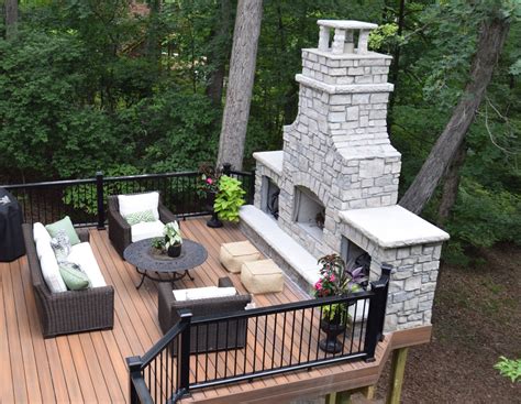 deck with fireplace