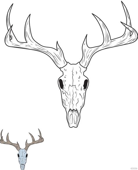 deer skull coloring page