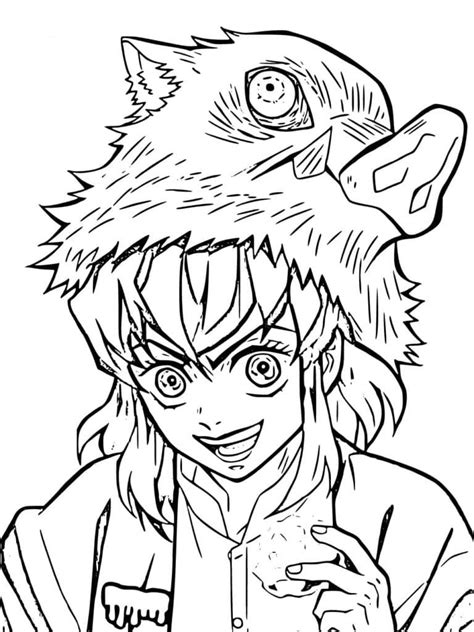 demon slayer coloring pages inosuke