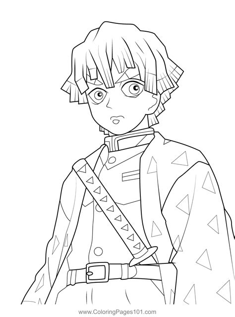 demon slayer coloring pages zenitsu