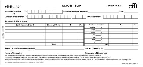 Deposit Slip Templates