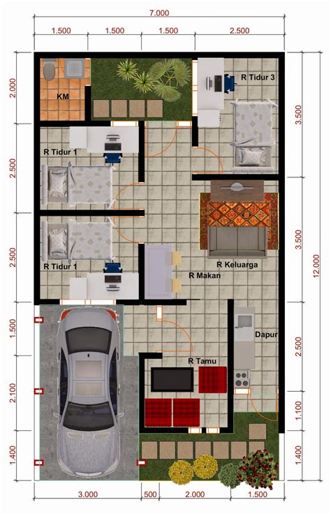 desain rumah ukuran 6x12 yang mudah dalam perawatan