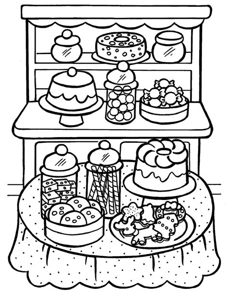 dessert colouring pages